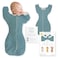 SwaddleDesigns Transitional Swaddle Sack Arms Up HalfLength Sleeves Mitten Cuffs Swaddle for Newborn Transition to Baby Sleep Sack Wearable Blanket Medium 36 Month 1421 lb Heathered Teal