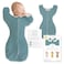 SwaddleDesigns Transitional Swaddle Sack Arms Up HalfLength Sleeves Mitten Cuffs Swaddle for Newborn Transition to Baby Sleep Sack Wearable Blanket Medium 36 Month 1421 lb Heathered Teal