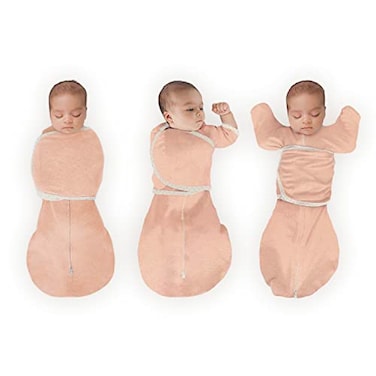 SwaddleDesigns 6Way Omni Swaddle Sack Arms Up Swaddle for Newborn More Options to Calm Startle Reflex Improves Sleep Easy Transition Baby Sleep Sack Small 03 Mo 614 lbs Heathered Peach Blush