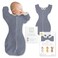 SwaddleDesigns Transitional Swaddle Sack Arms Up HalfLength Sleeves Mitten Cuffs Swaddle for Newborn Transition to Baby Sleep Sack Wearable Blanket Small 03 Month 614 lb Heathered Denim