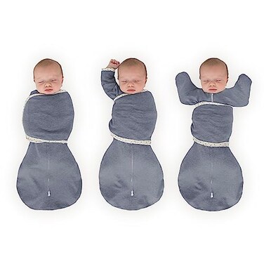 SwaddleDesigns 6Way Omni Swaddle Sack Arms Up Swaddle for Newborn More Options to Calm Startle Reflex Improves Sleep Easy Transition Baby Sleep Sack Small 03 Mo 612 lbs Heathered Denim