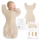 SwaddleDesigns Transitional Swaddle Sack Arms Up HalfLength Sleeves Mitten Cuffs Most Gradual Transition Swaddle for Newborns to Baby Sleep Sack Medium 36 Month 1421 lb Heathered Oatmeal