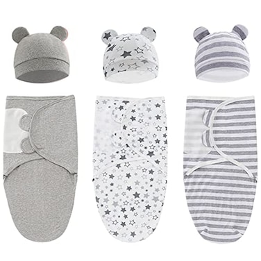 ATONGQI 3Pack Organic Baby Swaddle Sleep Sacks Newborn Swaddle Sack Ergonomic Baby Swaddles 03 Months Grey