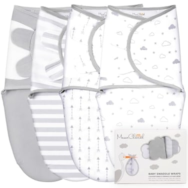 Mama Cheetah Baby Swaddle Sack Organic Cotton Swaddle Blanket Adjustable Swaddle Sleep Sacks Easy Swaddles for Boy Girl 03 Month Baby Essentials 4Pack 4pack Grey