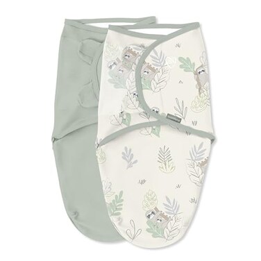 SwaddleMe by Ingenuity Original Swaddle 100 Cotton Improves Sleep Calms Startle Reflex 03 Months 10 TOG 2Pack Baby Swaddle Blanket Peekaboo Sloth