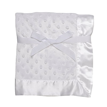 Baby Starters Textured Dot Blanket with Satin Trim White 30 x 40