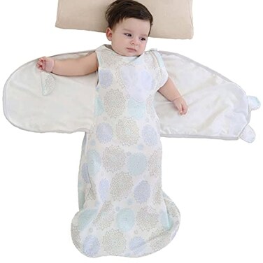 Enrich YLife Baby Swaddle Sack Adjustable for Startle Reflex Cotton 2Way Zipper for Easy Diaper Changes Swaddle Bag Swaddle Wrap for Babies 612 Months Purple