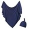 OWLOWLA Newborn Swaddle Set Stretch Wrap Swaddle Receiving Blanket for Baby Boy GirlNavy Blue