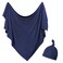 OWLOWLA Newborn Swaddle Set Stretch Wrap Swaddle Receiving Blanket for Baby Boy GirlNavy Blue