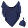 OWLOWLA Newborn Swaddle Set Stretch Wrap Swaddle Receiving Blanket for Baby Boy GirlNavy Blue