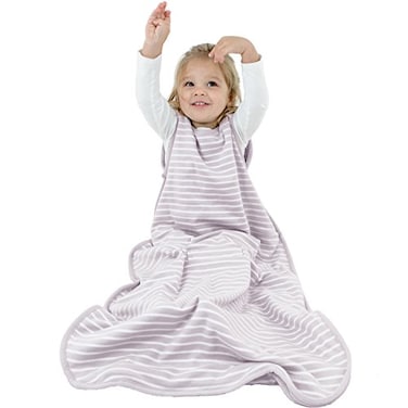Woolino Toddler Sleeping Bag 4 Season Merino Wool and Organic Cotton Baby Wearable Blanket 24 Years Lilac