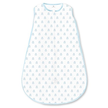 Amazing Baby Cotton Sleeping Sack Wearable Blanket with 2way Zipper Pastel Blue Tiny Bears Large 1218mo