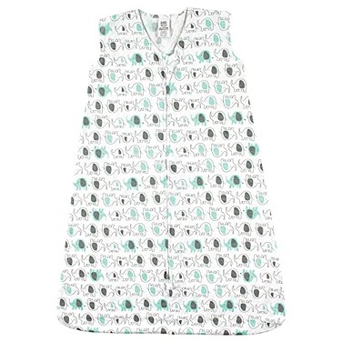Luvable Friends Unisex Baby Sleeveless Jersey Cotton Sleeping Bag Sack Blanket Mint Elephants Jersey 1218 Months