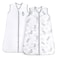 TILLYOU 2 Pack Infant Sleep Sack 06 Months 100 Cotton Wearable Blanket 05 TOG Sleeveless Summer Sleep Sacks with 2Way Zipper Gray Bear White