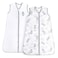 TILLYOU 2 Pack Infant Sleep Sack 06 Months 100 Cotton Wearable Blanket 05 TOG Sleeveless Summer Sleep Sacks with 2Way Zipper Gray Bear White