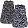 Hudson Baby Unisex Baby Premium Quilted Sleeveless Sleeping Bag and Wearable Blanket Metallic Stars 06 Months