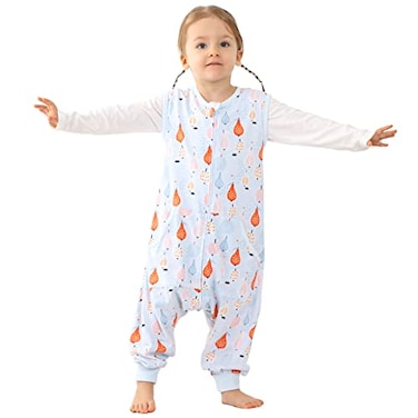 WONDAY Toddler Sleep Sack with Feet 05 Tog Sleeping Sacks for Walking with Legs 1218 Months 2T 3T 4T 5T Pear 23T