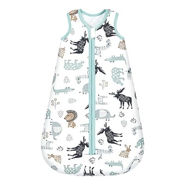 Mosebears Sleep Sack Baby Winter Wearable Blanket with 2Way Zipper25 TOG Cotton Sleep Sack Unisex Deer 612 Months