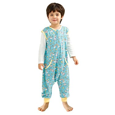 WONDAY Toddler Sleep Sack with Feet 05 Tog Sleeping Sacks for Walking with Legs 1218 Months 2T 3T 4T 5T Space 1224 Months