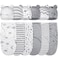 Ramede 6 Pack Swaddle Blanket with Hats for Baby Girl Boy 100 Cotton Swaddles 03 Months Adjustable Breathable Skin Friendly Receiving Blanket Wrap Essential for NewbornsCloudGrey