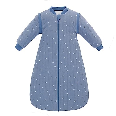 amo nenes Baby Sleep Sack TOG 25 Winter Wearable Blanket Removable Long Sleeves Baby Sleeping Bag for Infants and Toddlers Super Soft Warm Comfortable Sleeping Sack Blue White Stripes 06M