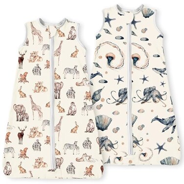 TOTBASIC Baby Sleep Sack 036 Months Light Wearable Blanket for Babies with 2Way Zippers 05 TOG Premium Soft Breathable Sleeping Bag for Baby Boys Girls 2Pack