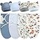 Buryeah 4 Pack Preemie Swaddle Blanket Wrap Set with Hat for Baby Boys Girls 37 Lbs Preemie Newborn Clothes Sleepers CapBlueSafari
