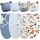 Buryeah 4 Pack Preemie Swaddle Blanket Wrap Set with Hat for Baby Boys Girls 37 Lbs Preemie Newborn Clothes Sleepers CapBlueSafari