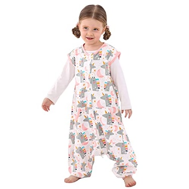 WONDAY Toddler Sleep Sack with Feet 05 Tog Sleeping Sacks for Walking with Legs 1218 Months 2T 3T 4T 5T Unicorn 3T5T