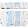 Ramede 6 Pack Swaddle Blanket with Hats Swaddle Outfit for 03 Months Newborn Sacks Soft Cotton Wearable for Girl and BoyBearBlue