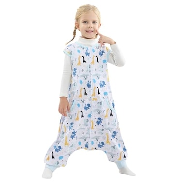 WONDAY Toddler Sleep Sack with Feet 05 Tog Sleeping Sacks for Walking with Legs 1218 Months 2T 3T 4T 5T Giraffe 1224 Months