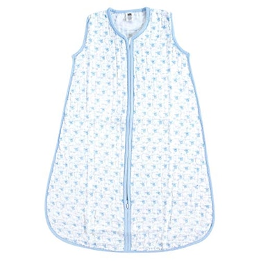 Hudson Baby Unisex Baby Muslin Cotton Sleeveless Wearable Sleeping Bag Sack Blanket Blue Sheep 1218 Months
