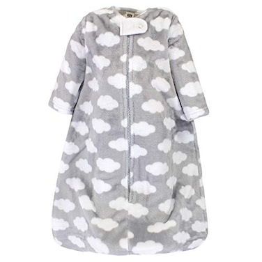 Hudson Baby Unisex Baby Plush Sleeping Bag Sack Blanket Gray Clouds 1218 Months