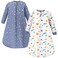 Hudson Baby Unisex Baby Premium Quilted Long Sleeve Sleeping Bag and Wearable Blanket Space 2Pack 06 Months