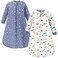 Hudson Baby Unisex Baby Premium Quilted Long Sleeve Sleeping Bag and Wearable Blanket Space 2Pack 06 Months