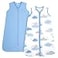 TILLYOU 2 Pack Infant Sleep Sack 06 Months 100 Cotton Wearable Blanket 05 TOG Sleeveless Summer Sleep Sacks with 2Way Zipper Small Cloud Blue