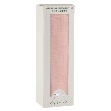 Ely's & Elys Co Cotton Muslin Swaddle Blanket 1Pack for Baby Girl 100 Cotton Muslin ExtraLarge Swaddle Blankets 47 x 47 Dusty Rose