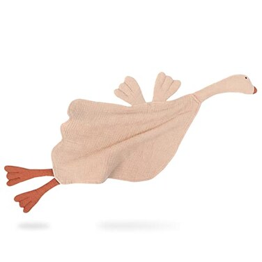 lulumoon Goose Security Blanket Muslin Lovey for Babies Travel Daycare SkinFriendly Snuggle Toy for SelfSoothe