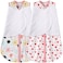 BSTOPPT Newborn Sleep Sack Baby Swaddle36 Months3Way Adjustable Wearable Blanket100 Rayon Cotton Swaddling Sleeping BagTOG 05HeartFloral