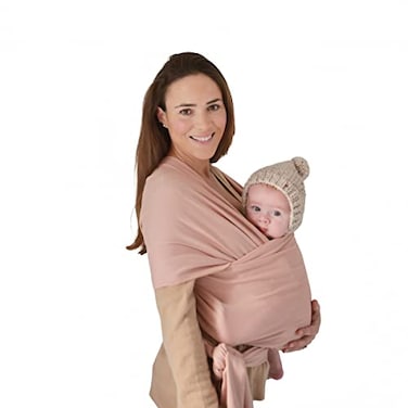 mushie Baby Wrap Carrier Organic Cotton and Elastane Infant Sling for Newborn and Babies 835 lbs Blush