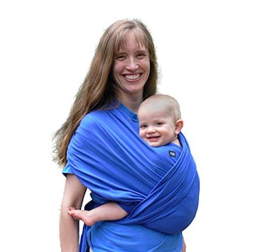 Simply Essential Baby Wrap Carrier Soft Stretchy Cotton Baby Wrap Baby Sling Nursing Cover Up for use with NewbornToddler Evenly distributes Weight for More Comfortable Carrying Royal Blue