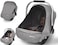 MARLIFER Baby Car Seat Cover Large Mesh Window Breathable Fabric Infant Windproof Canopy Universal Fit CarSeat Covers for Babies Machine Washable Gray