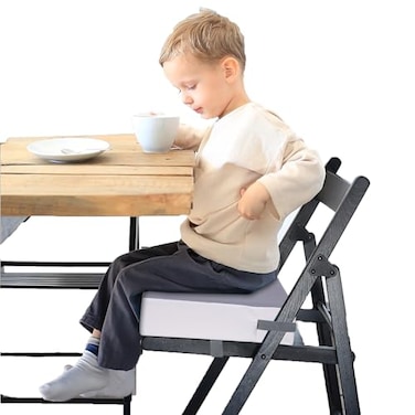 ADDFRAW Toddler Booster Seat for Dining TablePU Waterproof Kids Booster Seat for Table with Adjustable StrapsNonSlip Bottom Booster Cushion for Kitchen Chair