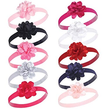Hudson Baby Unisex Cotton and Synthetic Headbands Satin Pink Black 024 Months