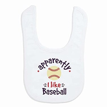 ChalkTalkSPORTS Baseball Baby Bib Soft Microfiber Infant Bib Baseball Baby Gift Apparently I Like Baseball