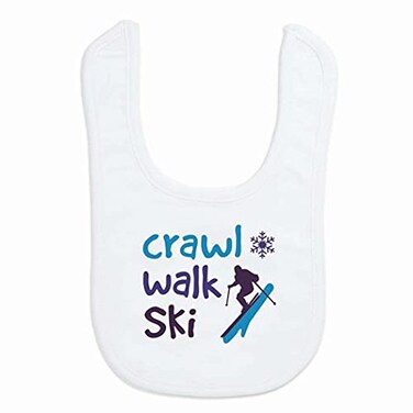 ChalkTalkSPORTS Skiing Baby Infant Bib Crawl Walk Ski Soft Microfiber Bib