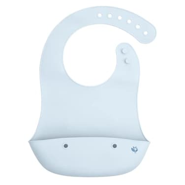 Green Sprouts green sprouts Unisex Baby Silicone Scoop Bib Light Blueberry