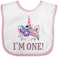 inktastic First Birthday Unicorn Outfit for Girl Baby Bib White and Pink 3e31d