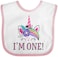 inktastic First Birthday Unicorn Outfit for Girl Baby Bib White and Pink 3e31d