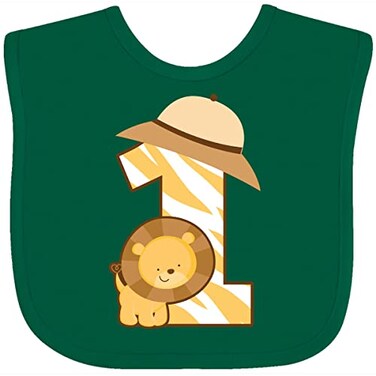 inktastic Safari 1st Birthday Jungle Animal 1 Year Old Baby Bib Green 1b52d